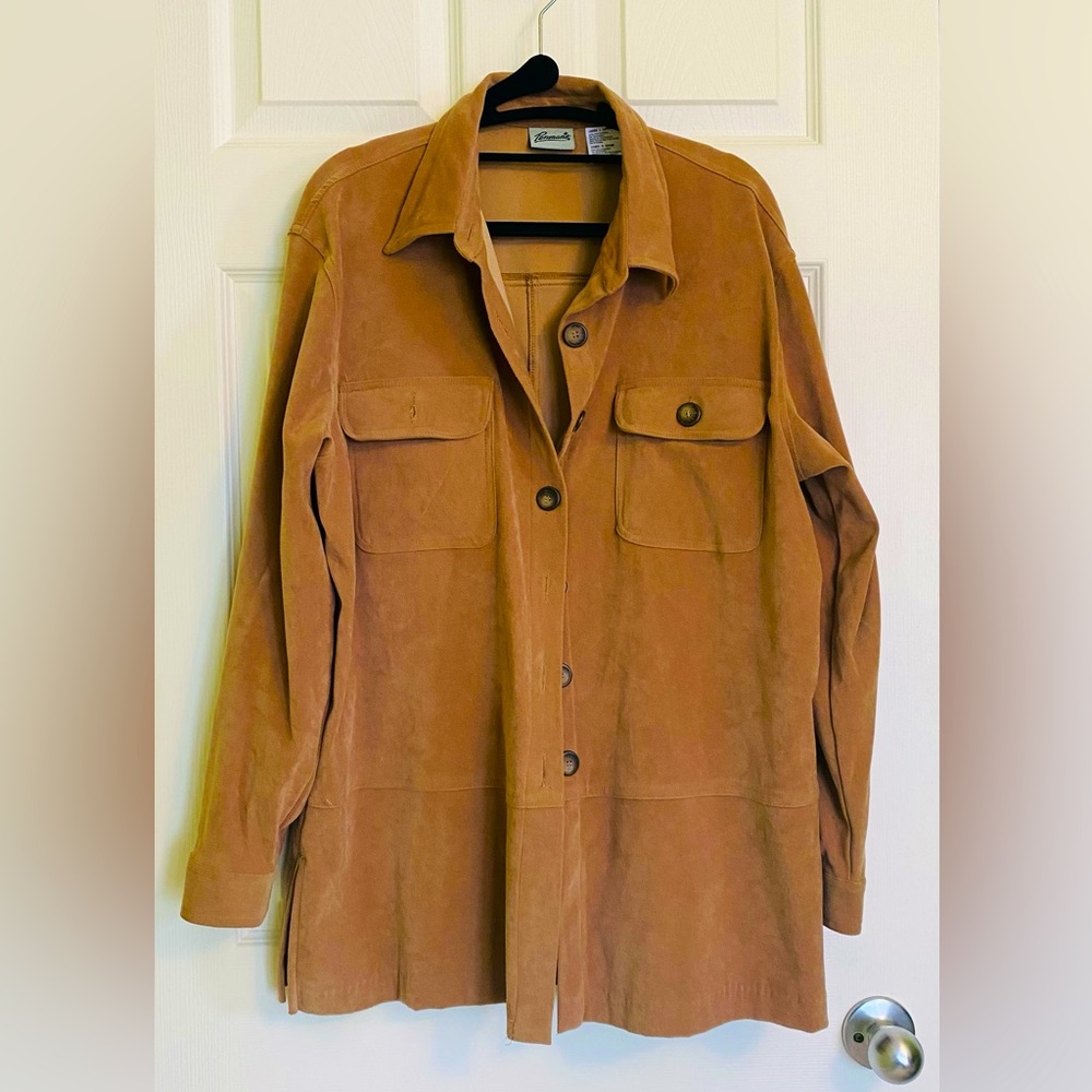 Faux suede shacket